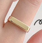 Minimalist Geometry Rectangle New 925 Sterling Silver Adjustable Ring