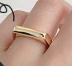 Minimalist Geometry Rectangle New 925 Sterling Silver Adjustable Ring