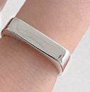 Minimalist Geometry Rectangle New 925 Sterling Silver Adjustable Ring