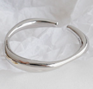 Simple Twisted Wave 925 Sterling Silver Adjustable Ring