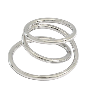 Casual Triple Layer Cross 925 Sterling Silver Adjustable Ring