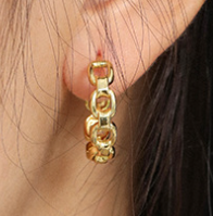 Modern Fashion Hollow Chain 925 Sterling Silver Hoop Earrings