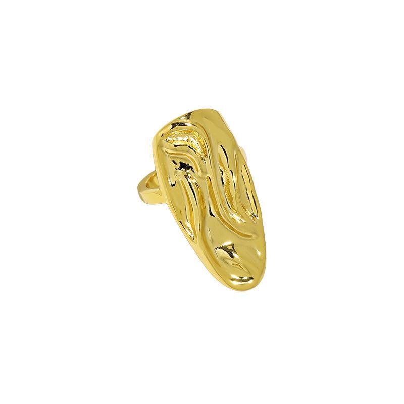 Women Nail 925 Sterling Silver Adjustable Ring