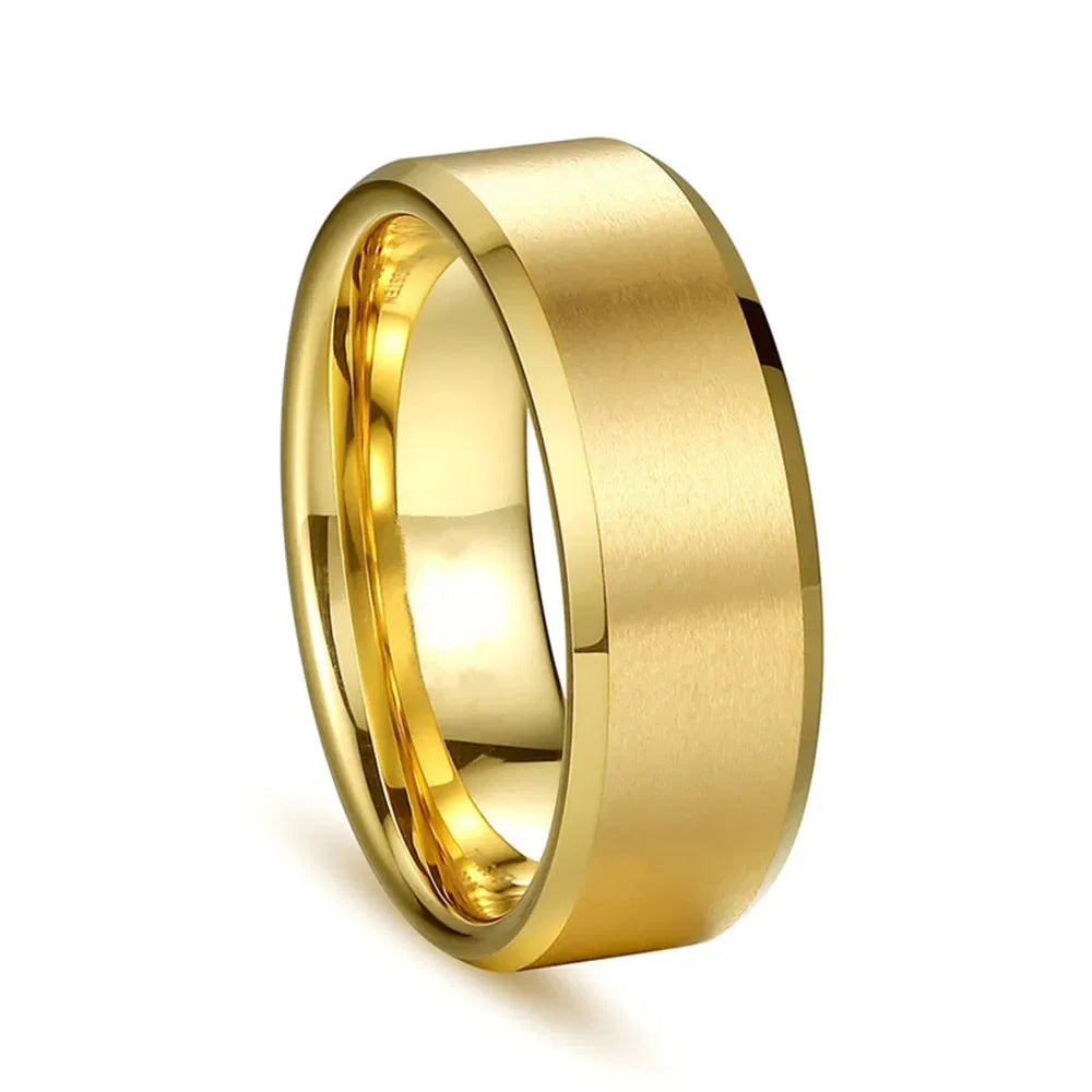 Main Stone Color: Silver, Ring Size: 8 - JUCHAO Classic Ring Men Titanium Black Men Jewelry Wedding Bands Boyfriend Gift Dropshipping