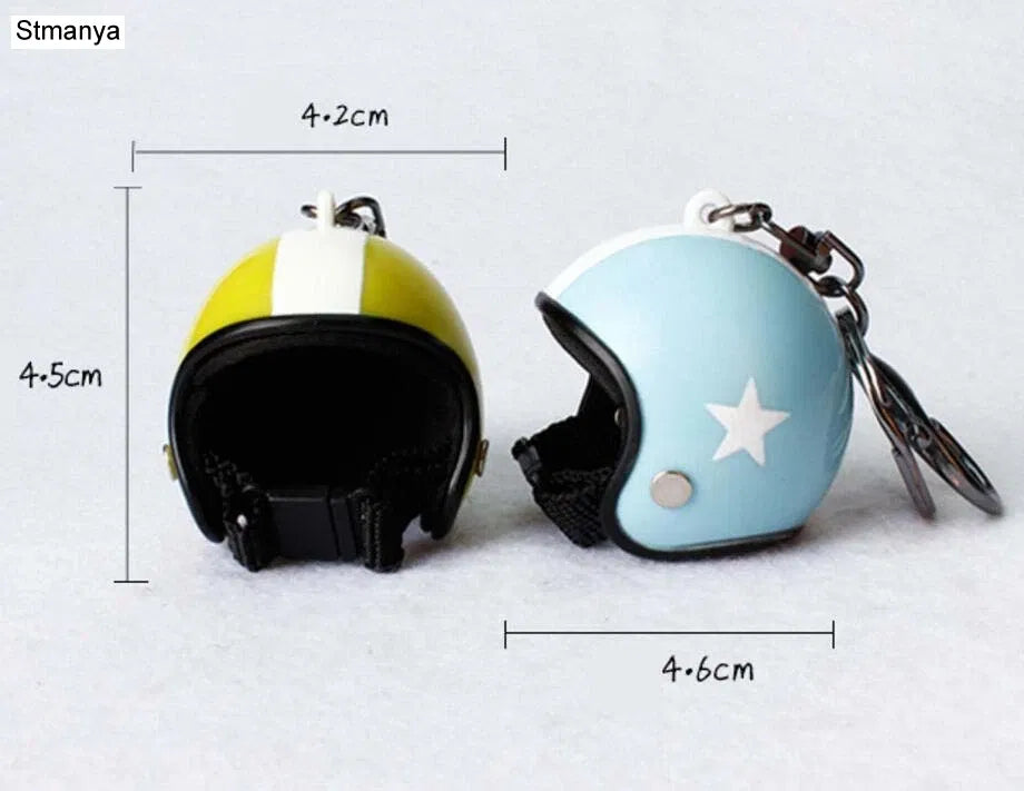 Color: Champagne - New Motorcycle Helmets Key chain Women men Cute Safety Helmet Car Keychain Bags Hot Key Ring gift Jewelry wholesale 17022