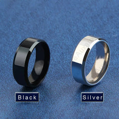 Main Stone Color: Blue, Ring Size: 11 - Auxauxme 8mm Black Titanium Stainless Men Ring Simple Wedding Bands Rings Gift For Male Jewelry Size 5-13 Drop shipping