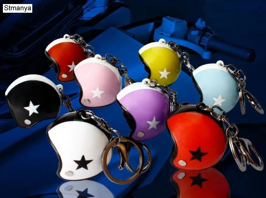 Color: Light Pink - New Motorcycle Helmets Key chain Women men Cute Safety Helmet Car Keychain Bags Hot Key Ring gift Jewelry wholesale 17022