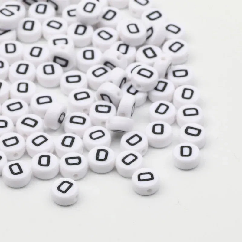 Color: Red, Item Diameter: Other - 50/100pcs/lot 7x4mm White Round A-Z Alphabet Letter Acrylic Loose Spacer Beads for Jewelry Making Diy Bracelet Accessories