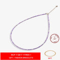 Gem Color: Clear, Length: 40cm - Natural Stone Necklace Spinel/Lapis Lazul/Amazonite/Amethy/Tourmaline/Amethyst  Ketting 2MM Silver 925 Jewelry for Collier Femme