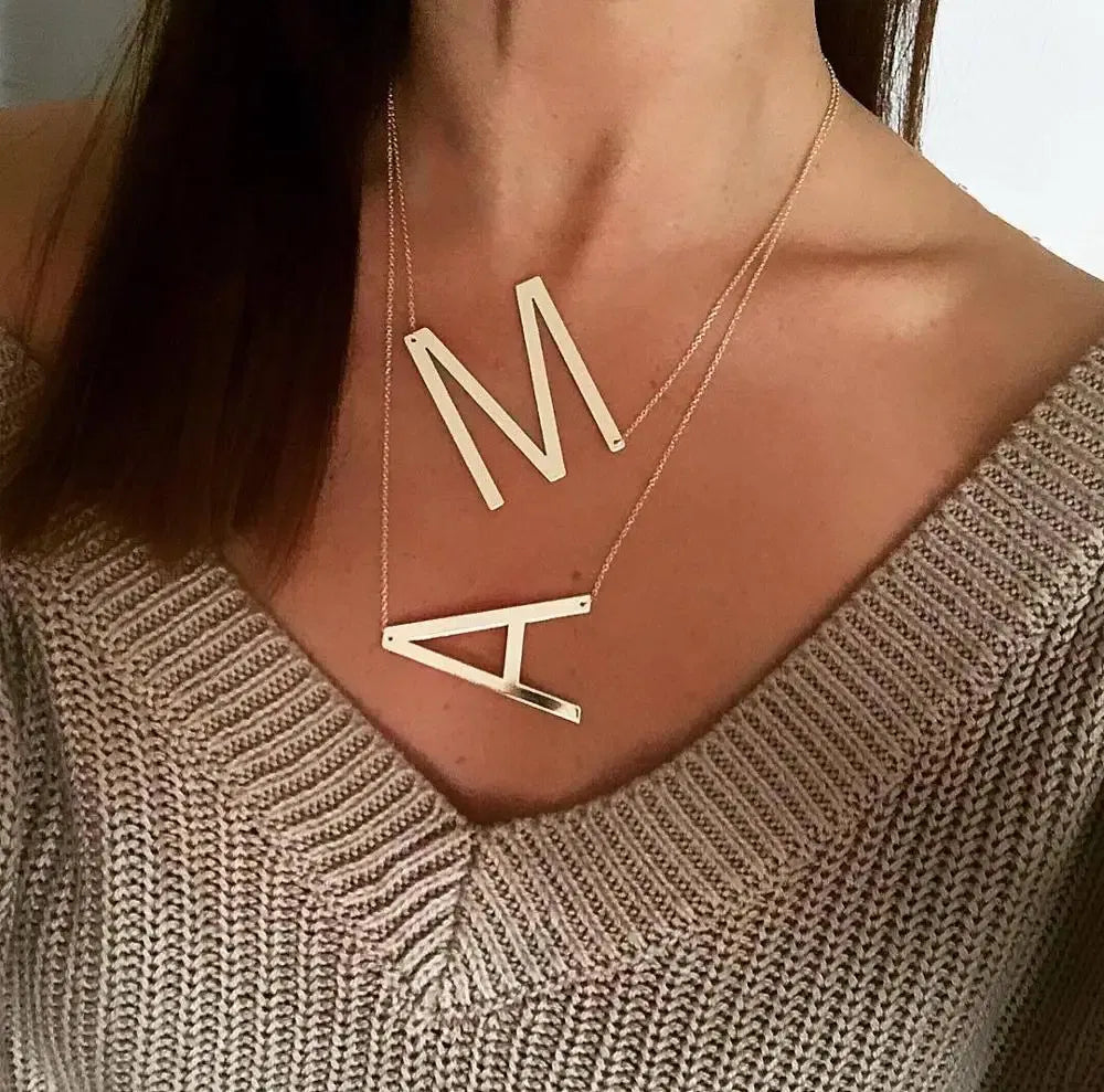Metal Color: multi - Fashion Metal Necklace Golden Letter Bohemia Simple DIY Romantic Retro Woman's Necklace For Winter Jewelry Gift Free Shipping