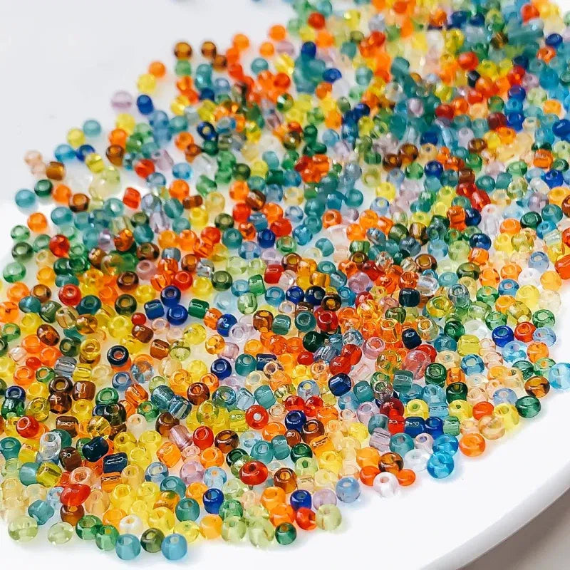 Color: light yellow, Item Diameter: 4mm - 2mm 3mm 4mm Glass Seed Loose Beads Small Charms DIY Craft Bracelet Beads for Jewelry Making Supplies Necklace Accessories
