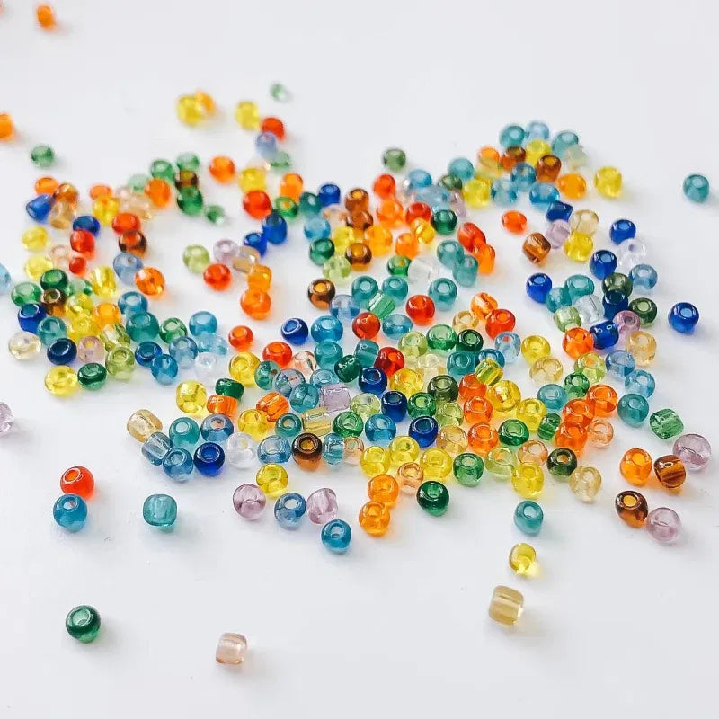Color: light yellow, Item Diameter: 4mm - 2mm 3mm 4mm Glass Seed Loose Beads Small Charms DIY Craft Bracelet Beads for Jewelry Making Supplies Necklace Accessories