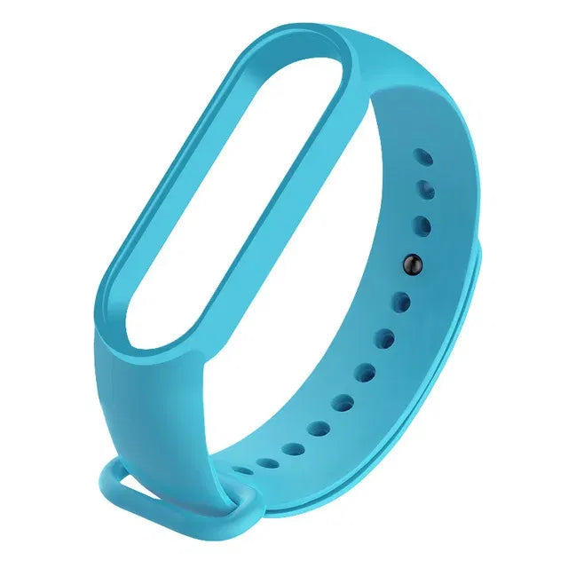 Band Color: Coal Black, Size: L - Watch Strap for Xiaomi Mi Band 7 6 5 3 4 Wristband Silicone Bracelet Wrist Straps MiBand 3/4 Band5 Band6 Smartwatch Accessories