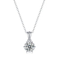 Promise Moissanite CZ Snowflake Rolo Chain 925 Sterling Silver Necklace