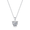 Casual Moissanite CZ Heart Dangle 925 Sterling Silver Necklace