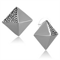 LO3283 - Ruthenium Brass Earrings with Top Grade Crystal  in Hematite
