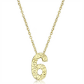 LO3463 - Flash Gold Brass Chain Pendant with Top Grade Crystal  in Clear