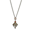 LO4216 - Antique Copper Brass Necklace with Synthetic Synthetic Glass in Champagne