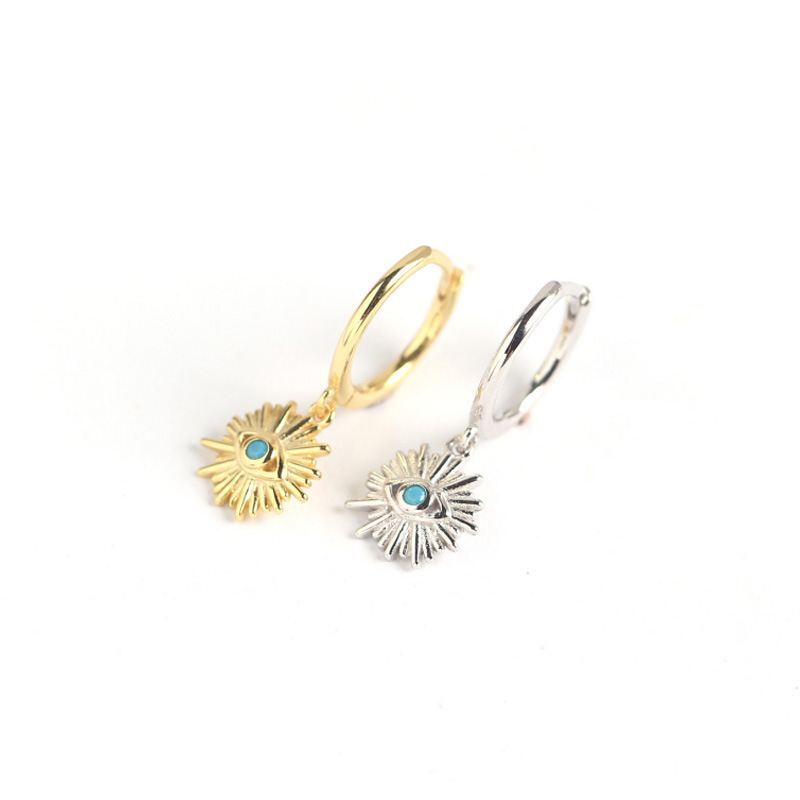 Holiday Eyes 925 Sterling Silver Hoop Earrings