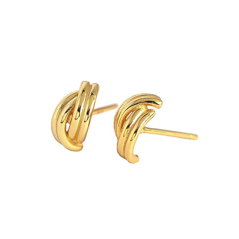 Simple C Shape Cross 925 Sterling Silver Hoop Earrings