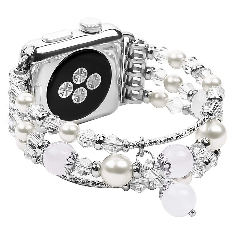 Jewelry Agate Watchband for iwatch Smartwatch Accessaries white_38-40MM