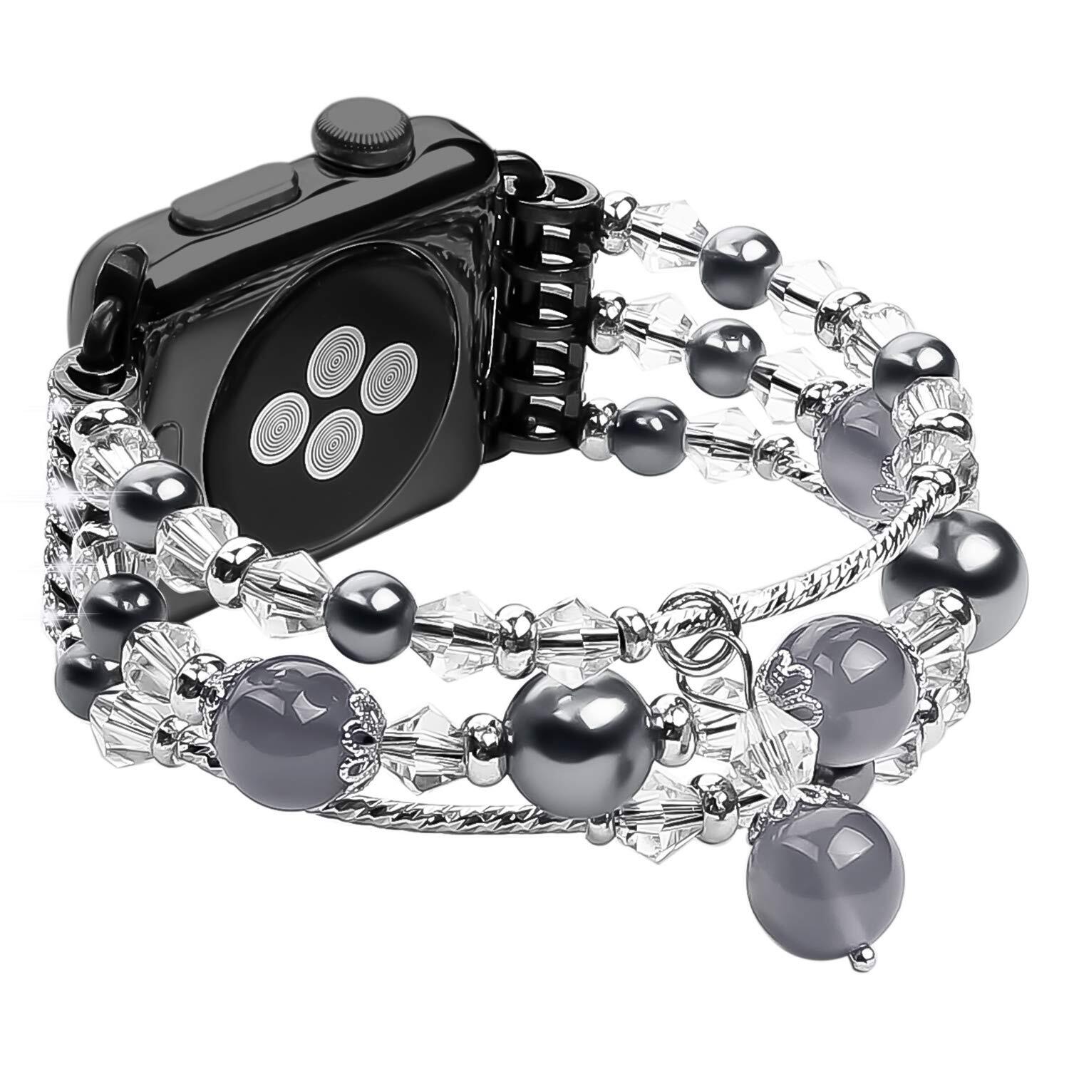 Jewelry Agate Watchband for iwatch Smartwatch Accessaries white_38-40MM