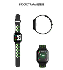 F9 Smart Bracelet Full Color Screen Touch Smartwatch Multiple Motion Patterns Heart Rate Blood Pressure Sleep Monitor  Silver shell blue belt