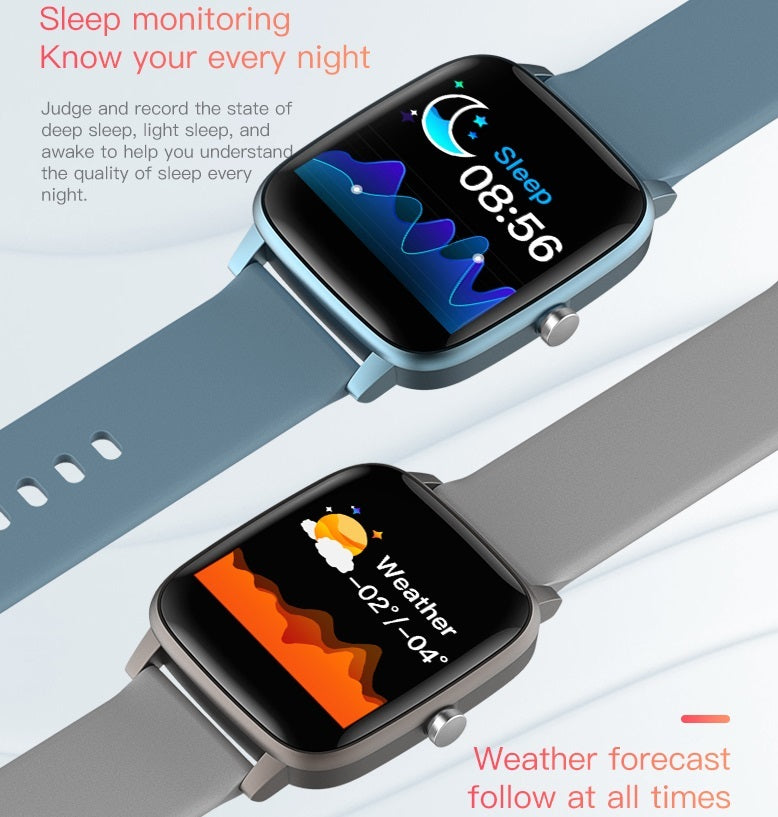 T98 Smart Watch Body Temperature Heart Rate Blood Pressure Monitor Sports Tracker Fitness Men Women Smart Bracelet Smartwatch gray