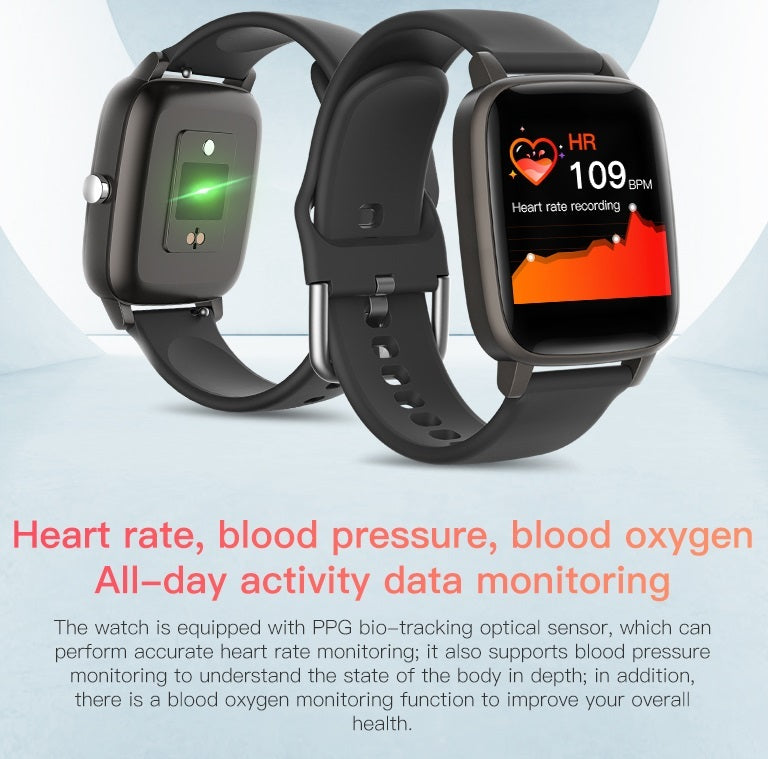 T98 Smart Watch Body Temperature Heart Rate Blood Pressure Monitor Sports Tracker Fitness Men Women Smart Bracelet Smartwatch gray