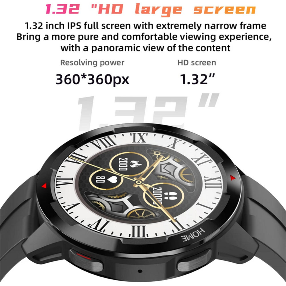 Mt13 Intelligent Watch 1.32 Inch 360x360 Hd Screen Bluetooth-compatible Calling Blood Oxygen Heart Rate Monitoring Waterproof Bracelet White