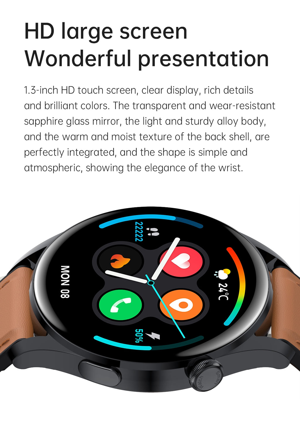 T33s Smart Watch Bluetooth Calling Heart Rate Blood Pressure Blood Oxygen Monitoring Smartwatch Black