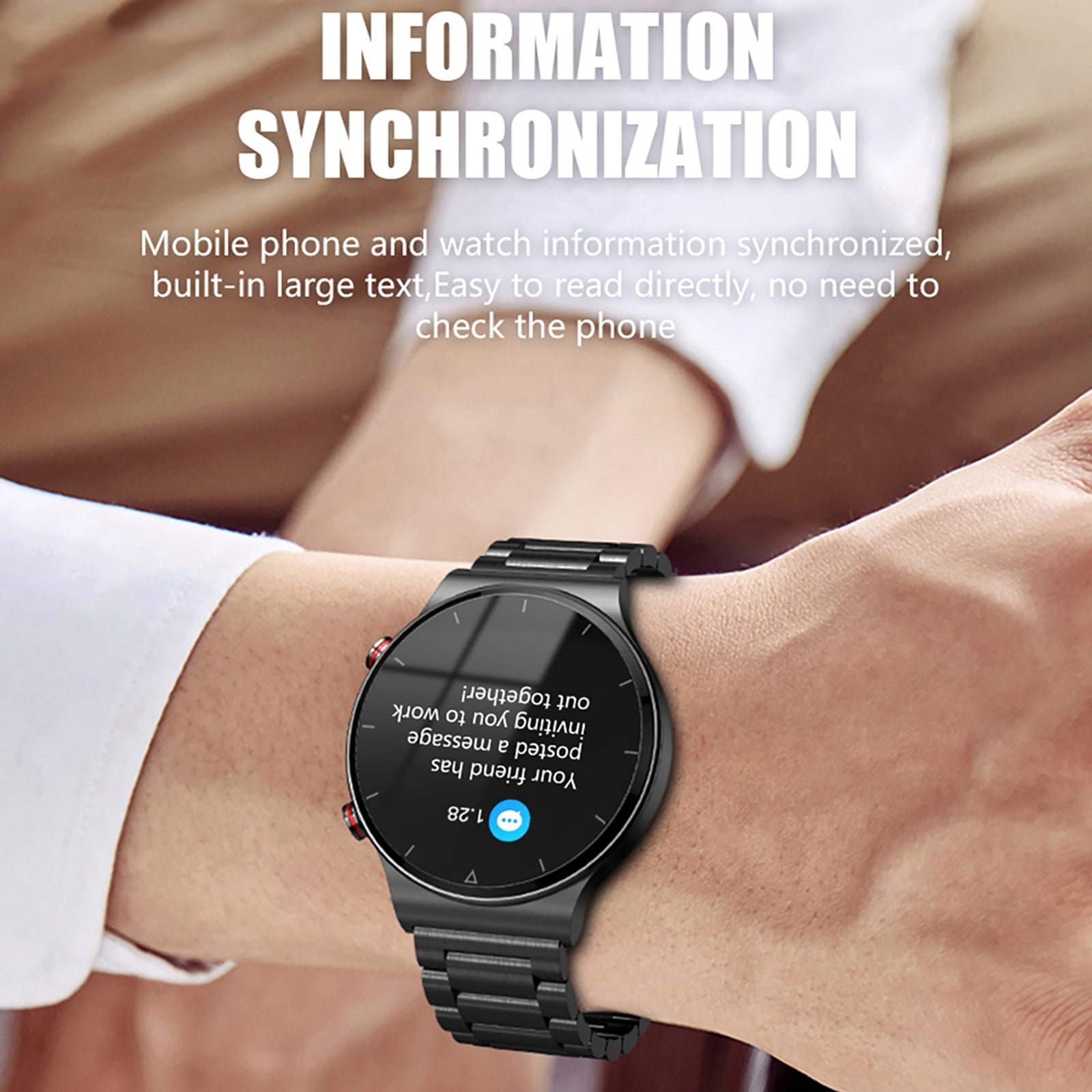 ZEBLAZE I19 Smart Watch Bluetooth Call Music Playback Photo Bracelet Sports Smartwatch Black Steel
