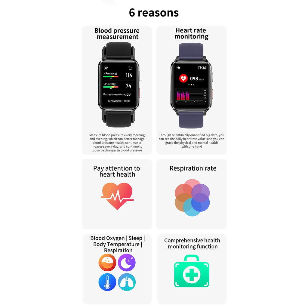 ZEBLAZE Smart Watch S6 Accurate Blood Pressure Blood Oxygen Heart Rate Sleep Monitoring Sports Smartwatch Black