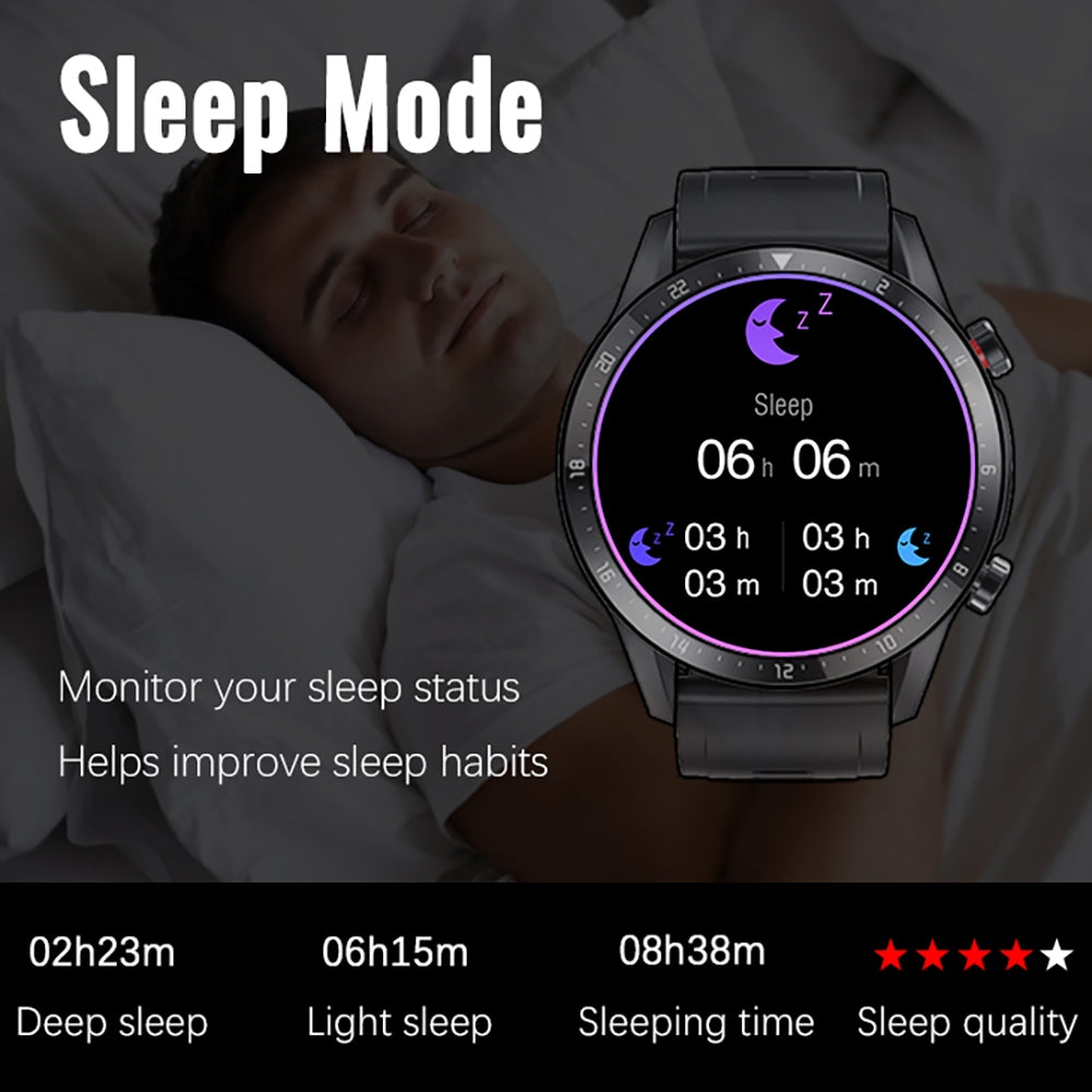 Men Smart Watch Bluetooth Music Call Phone Heart Rate Monitor Fitness Smartwatch for Huawei Android IOS Pk Gt2 Silver