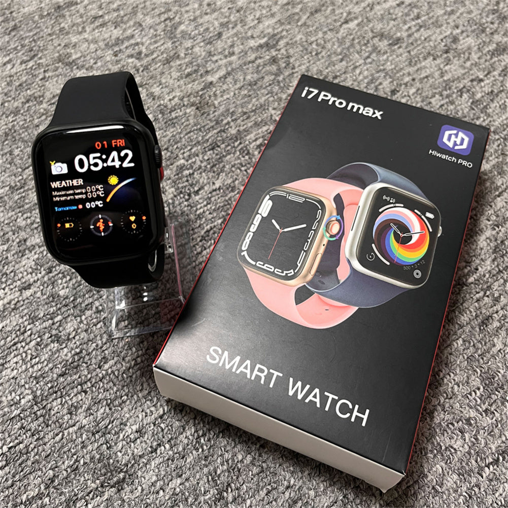 I7 Pro Max Series 7 Smart Watch IP67 Waterproof Bluetooth Call Heart Rate Monitor Sports Watch Black