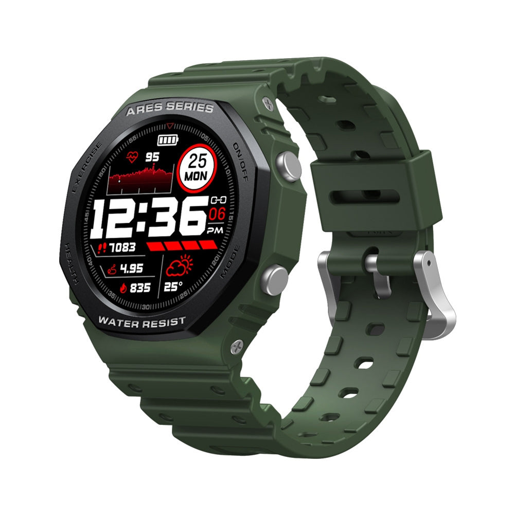 ZEBLAZE ARES 2 Rugged Smart Watch 1.09 Inch HD Screen Heart Rate Blood Oxygen Blood Pressure Monitoring Green