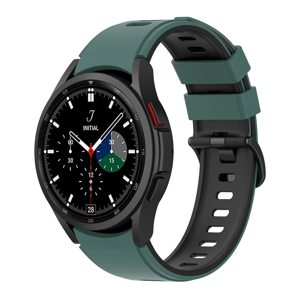 Watch Band Wristband Compatible For Samsung Galaxy Watch5 Watch4 Classic Dual-color Sports Silicone Strap midnight blue