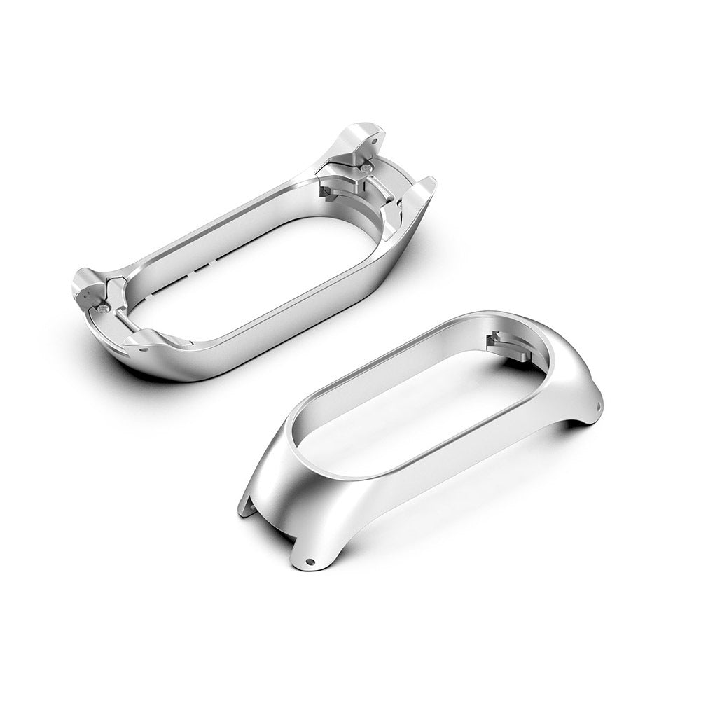 Smart Watch Frame Metal Protective Cover Frame Replacement Accessories Compatible For Mi Band 7 / 7nfc silver