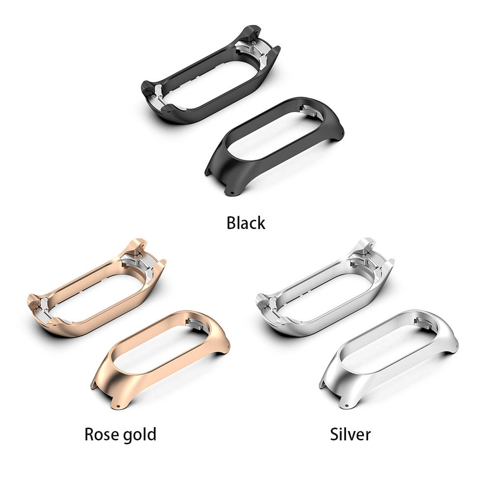 Smart Watch Frame Metal Protective Cover Frame Replacement Accessories Compatible For Mi Band 7 / 7nfc silver