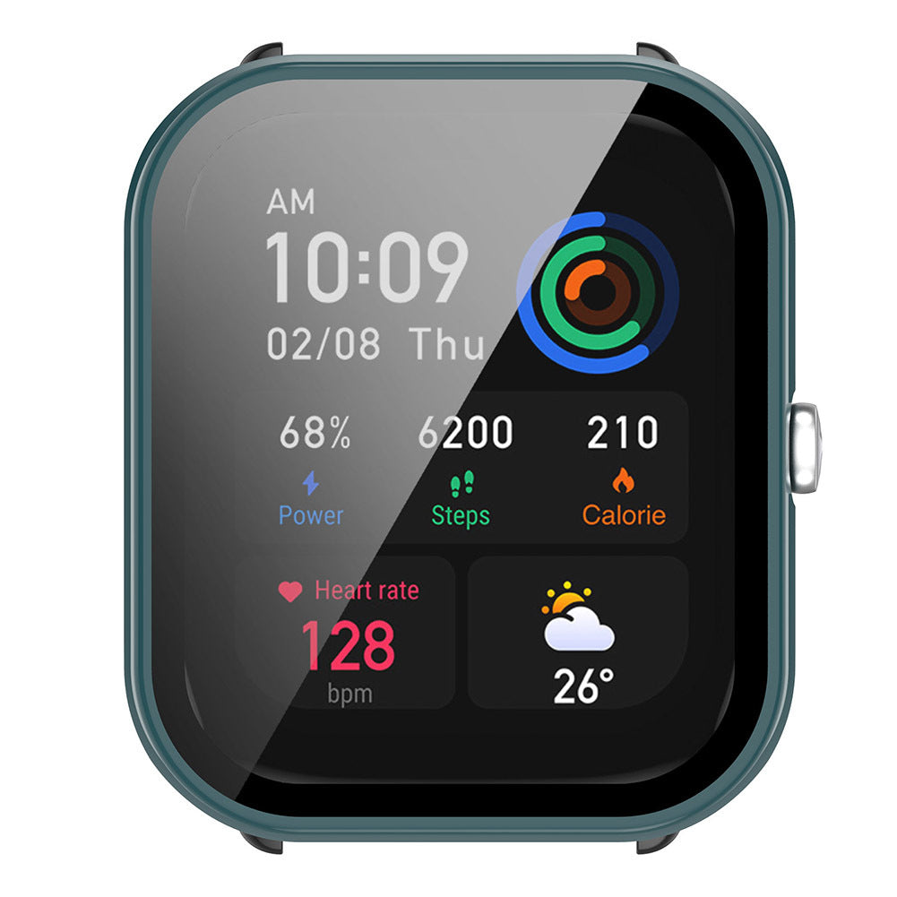 Screen Glass Protector Film Case Compatible For Huami Amazfit Gts4 Mini Smartwatch Full Protective Cover Ink blue