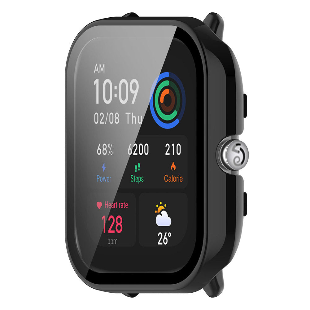 Screen Glass Protector Film Case Compatible For Huami Amazfit Gts4 Mini Smartwatch Full Protective Cover Ink blue