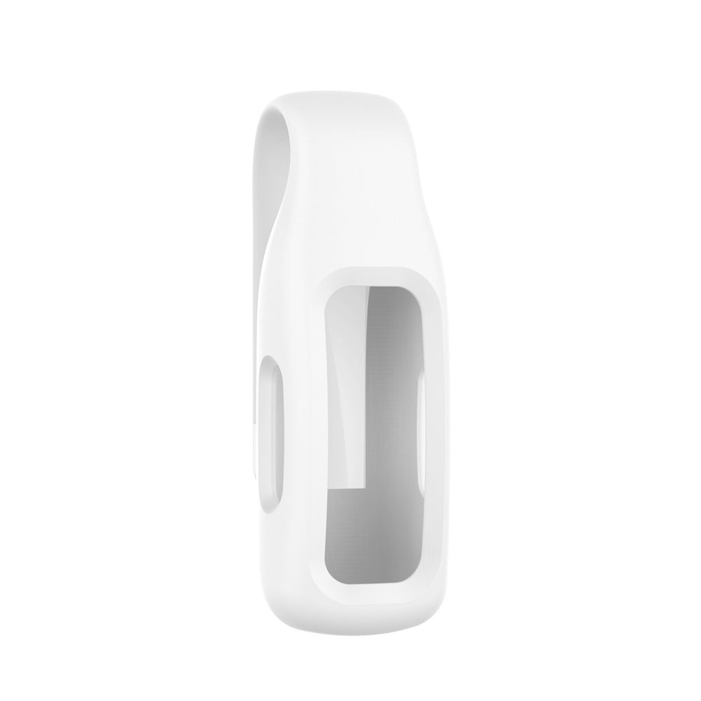Silicone Protective Case Skin Clip Steel Clip Protector Holder Watch Cover Compatible For Fitbit Inspire3 White