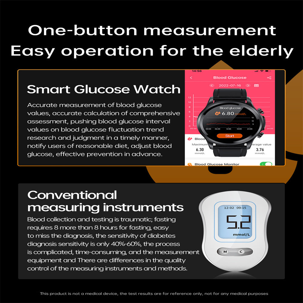 E400 Smart Watch Noninvasive Blood Glucose Ecg Body Temperature Blood Oxygen Monitoring Sport Smartwatch Red