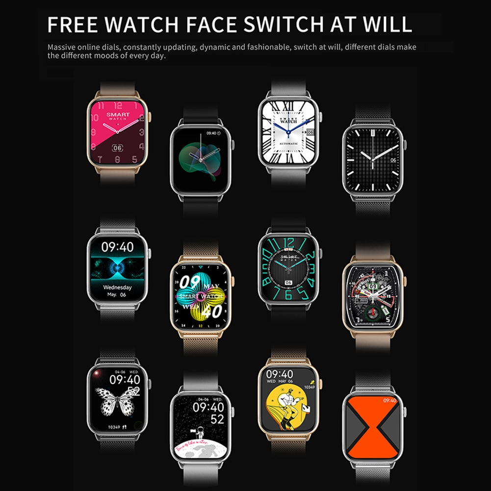 Hd11 Smart Watch Bluetooth Call Smart Ai Heart Rate Blood Pressure Monitoring Watch Silver Shell + Gray Silicone