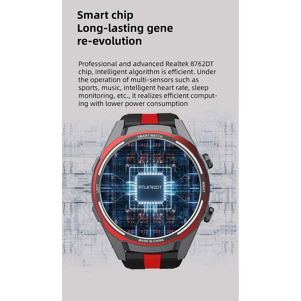Max16 Smart Watch Bluetooth-compatible Call Offline Payment Pedometer Blood Oxygen Monitoring Smartwatch Black Red