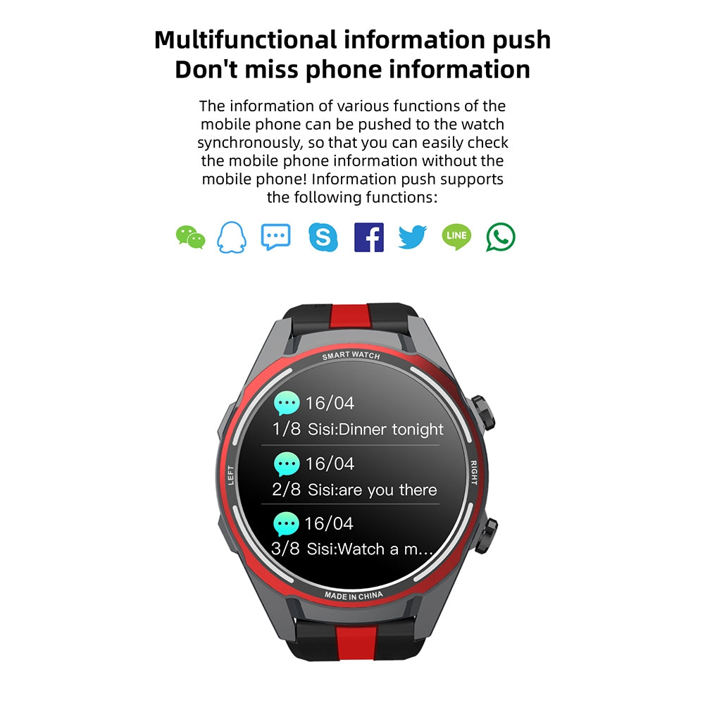 Max16 Smart Watch Bluetooth-compatible Call Offline Payment Pedometer Blood Oxygen Monitoring Smartwatch Black Red