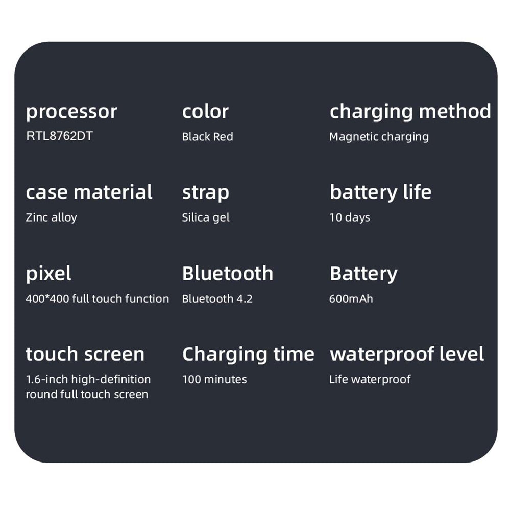 Max16 Smart Watch Bluetooth-compatible Call Offline Payment Pedometer Blood Oxygen Monitoring Smartwatch Black Red