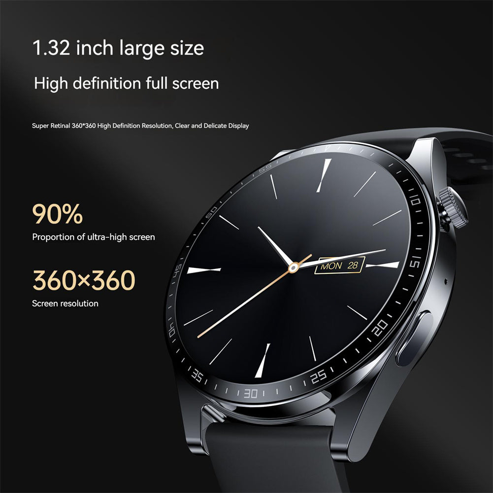 Fc2 Smart Watch Bluetooth Call Music Playing Heart Rate Monitoring Smartwatch Sports Bracelet Black