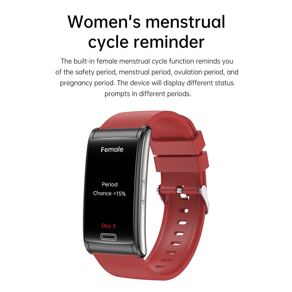 E600 Smart Watch Touch Screen Blood Sugar Ecg Blood Oxygen Monitoring Waterproof Sports Watch Blue Silicone