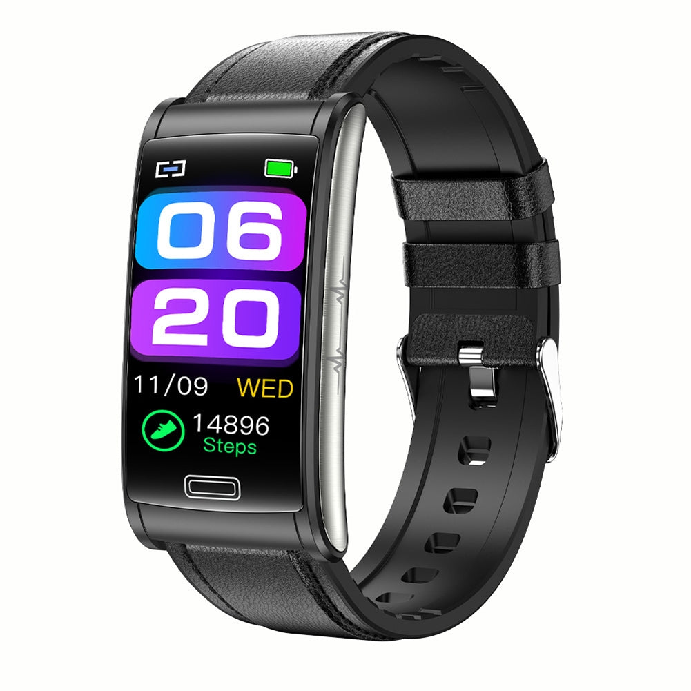 E600 Smart Watch Touch Screen Blood Sugar Ecg Blood Oxygen Monitoring Waterproof Sports Watch Blue Silicone